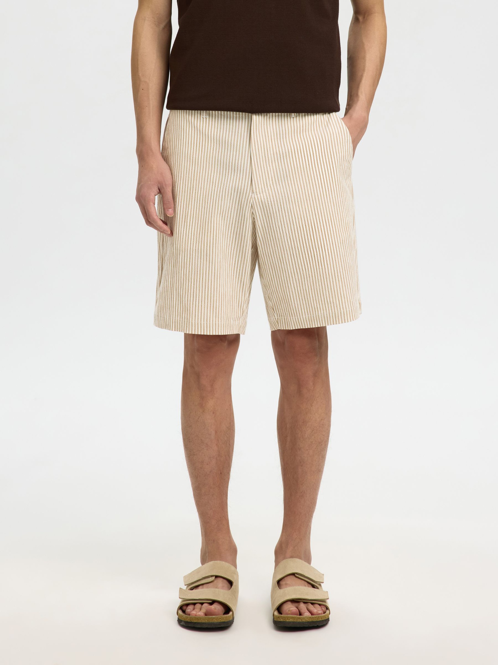 SEERSUCKER SHORTS, Kelp, highres