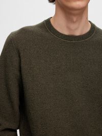 100 % BOMULL CREW NECK-GENSER, Forest Night, highres