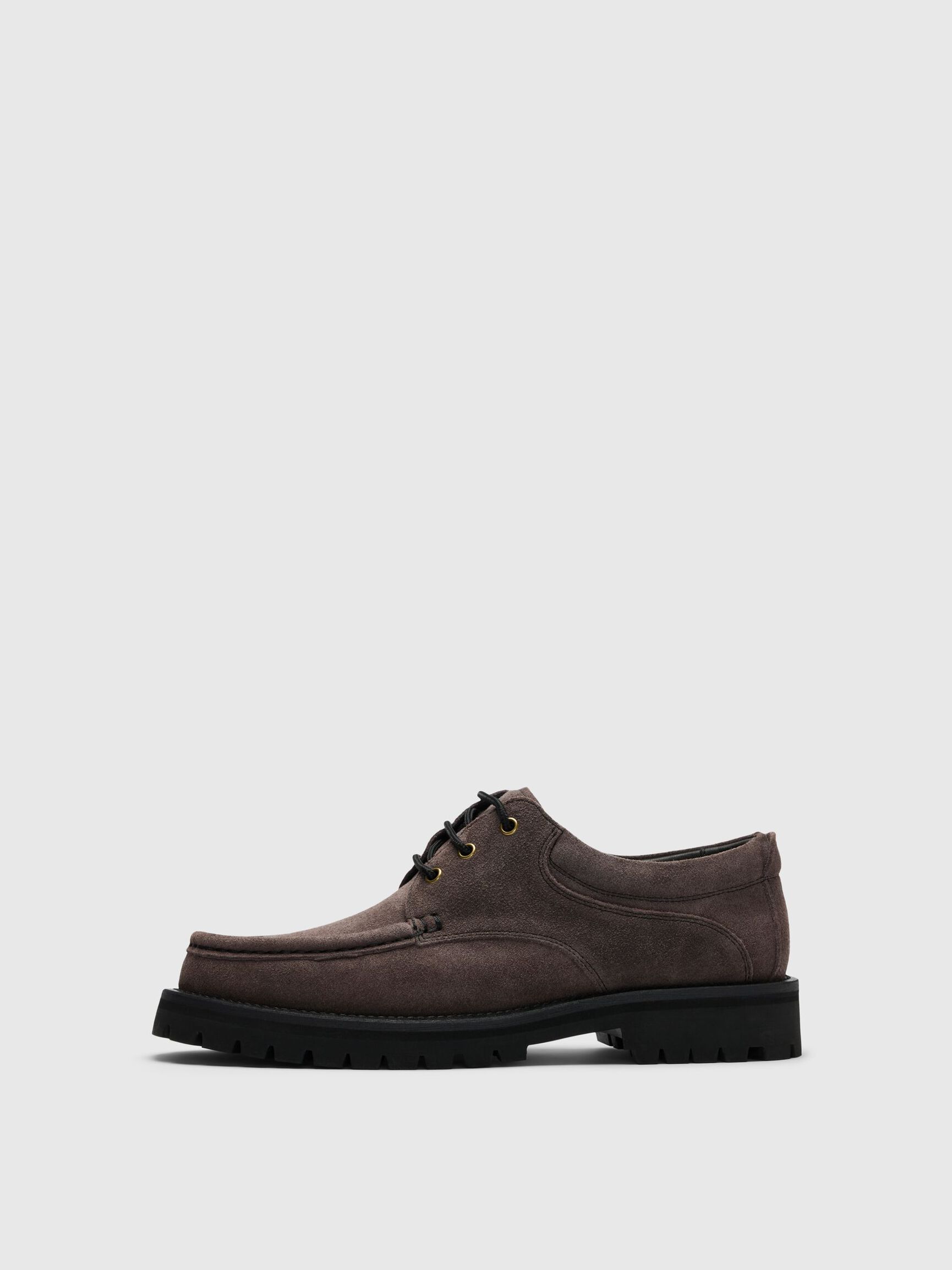 SUEDE BOAT SHOES, Dark Grey, highres