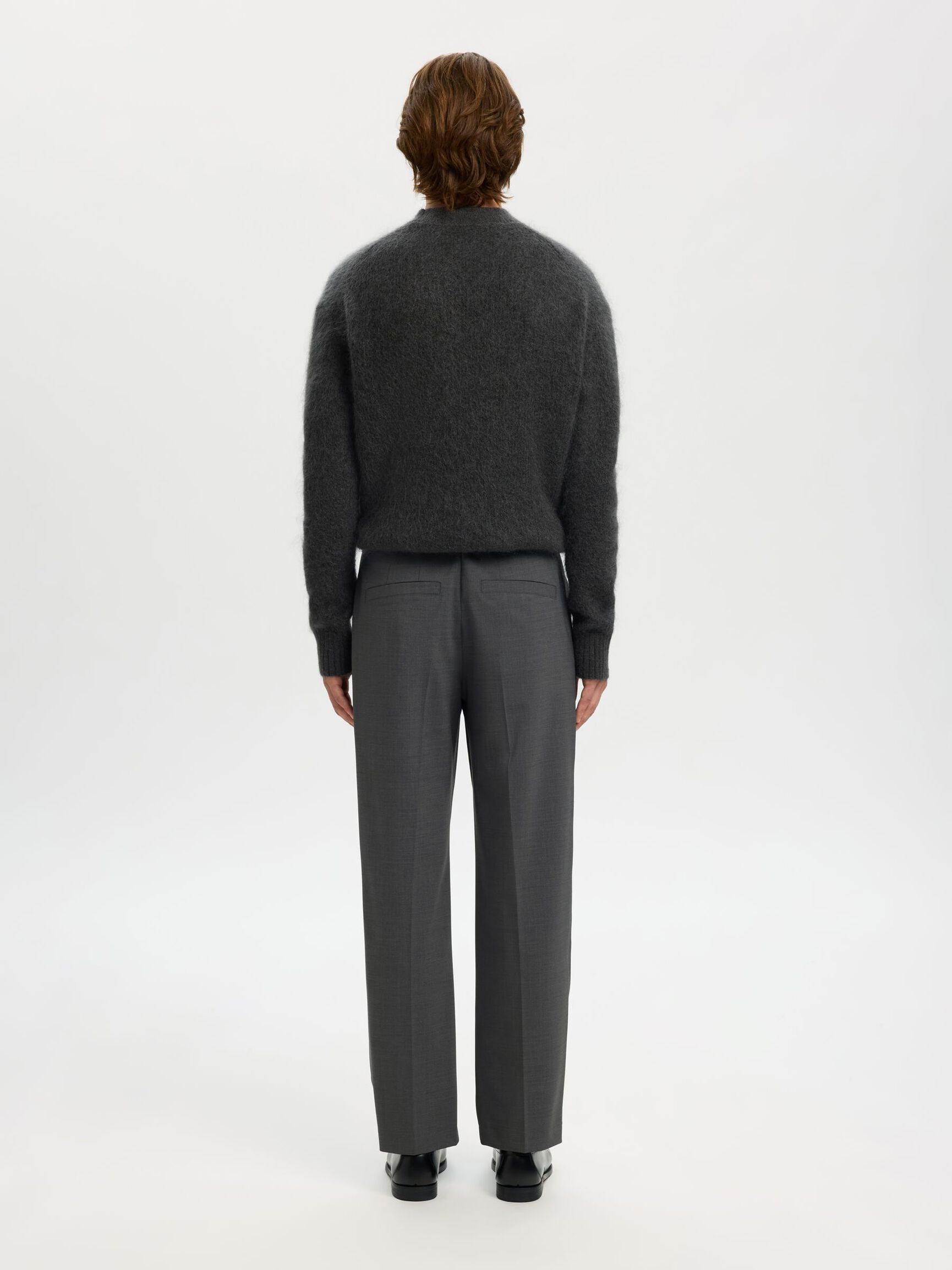 RELAXED FIT ANZUGHOSE, Asphalt, highres