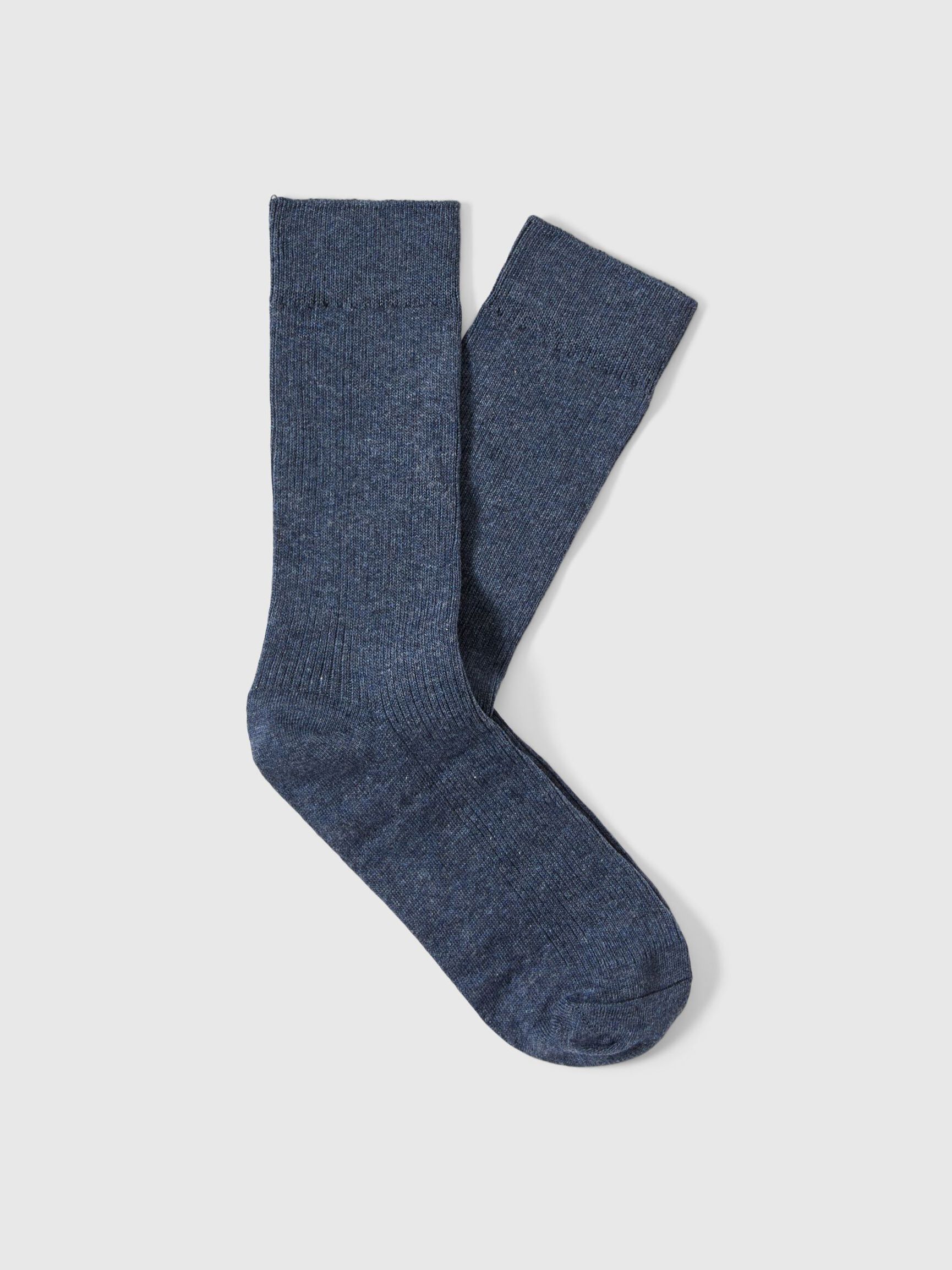 COTTON BLEND SOCKS, Sky Captain, highres