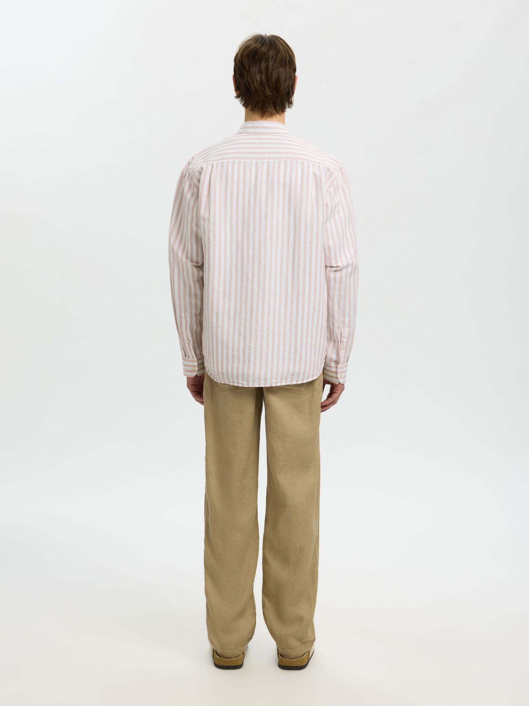 COUPE CLASSIQUE CHEMISE EN LIN MÉLANGÉ, Rose Dawn, highres