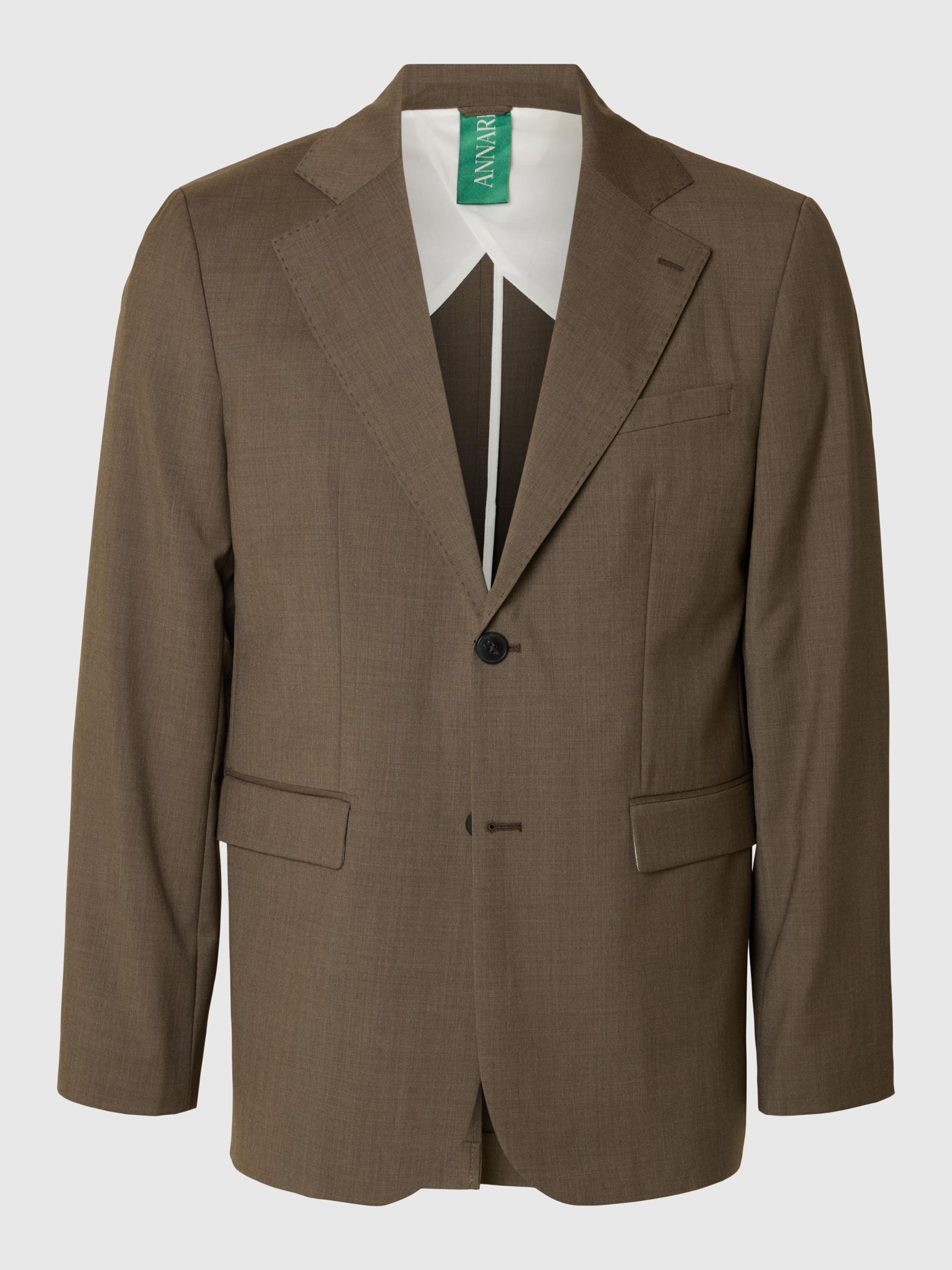 RELAXED FIT WOOL BLAZER, Brindle, highres