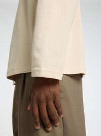 LOOSE FIT LANGÆRMET T-SHIRT, Oatmeal, highres