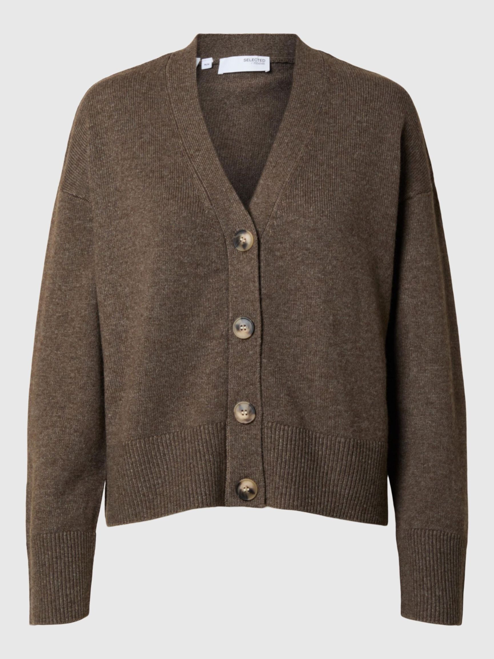 ULDBLANDING STRIKKET CARDIGAN, Morel, highres