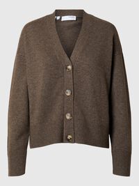 ULDBLANDING STRIKKET CARDIGAN, Morel, highres