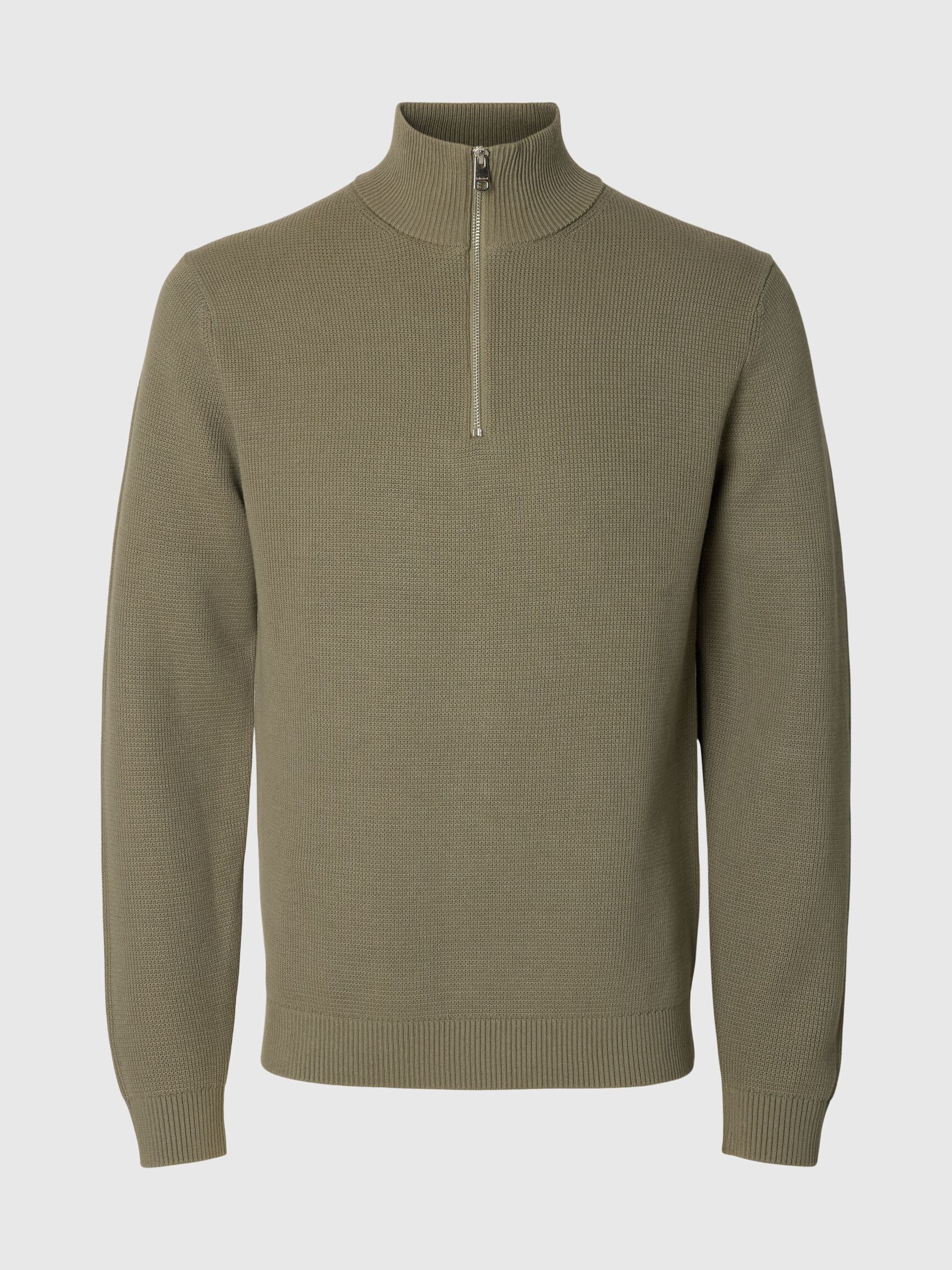 KORT LYNLÅS STRIKTRØJE, Vetiver, highres