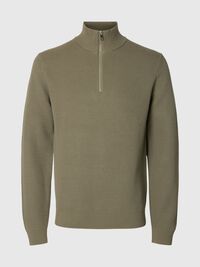 KORT LYNLÅS STRIKTRØJE, Vetiver, highres