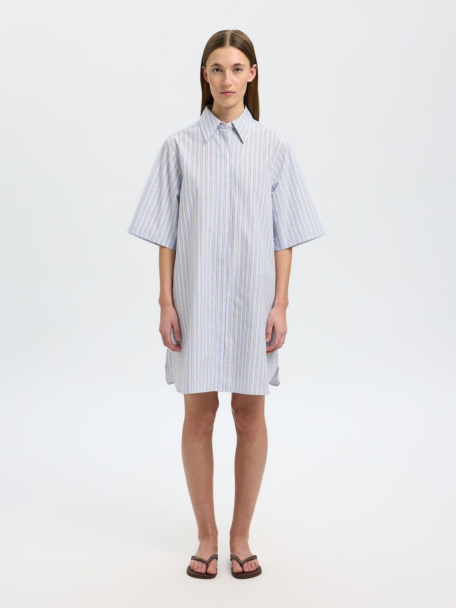 COTON ROBE-CHEMISE, Cashmere Blue, highres