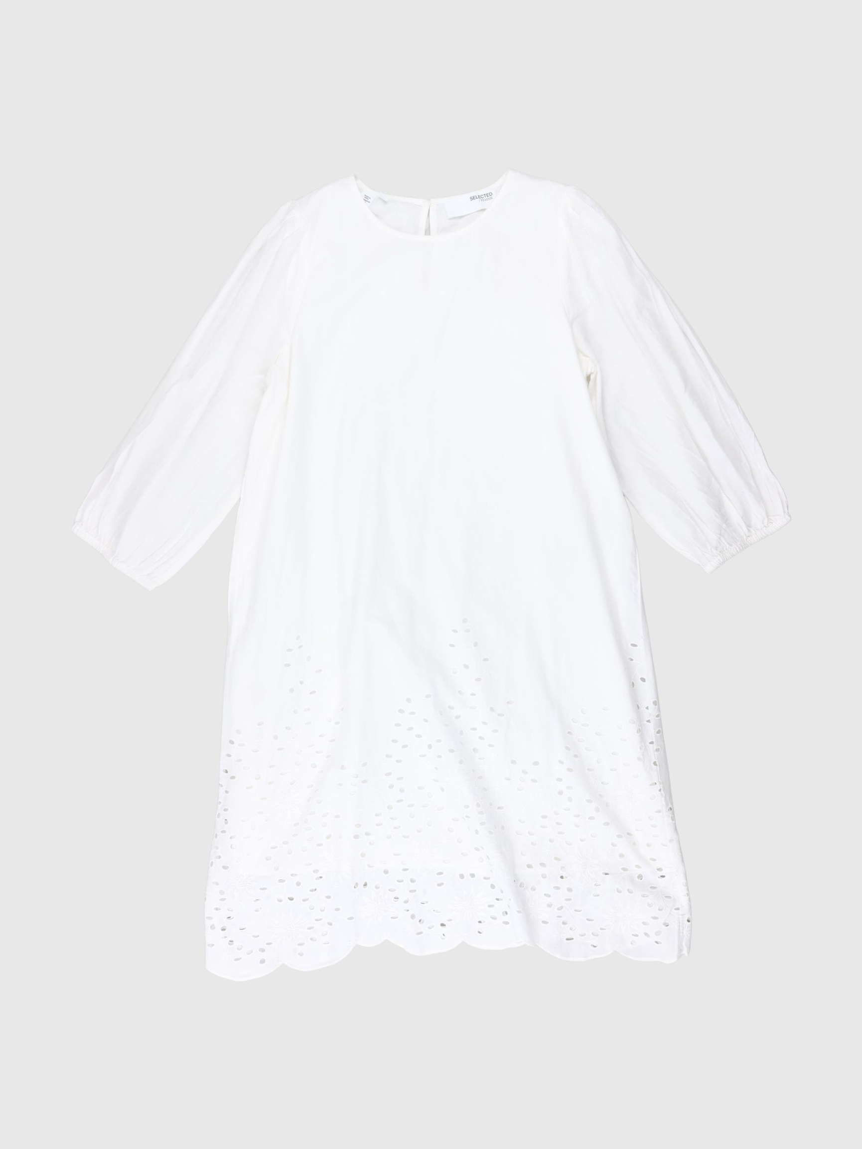 BRODERIE ANGLAISE DRESS, Snow White, highres