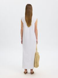 ÄRMELLOSES BAUMWOLL MAXIKLEID, Bright White, highres
