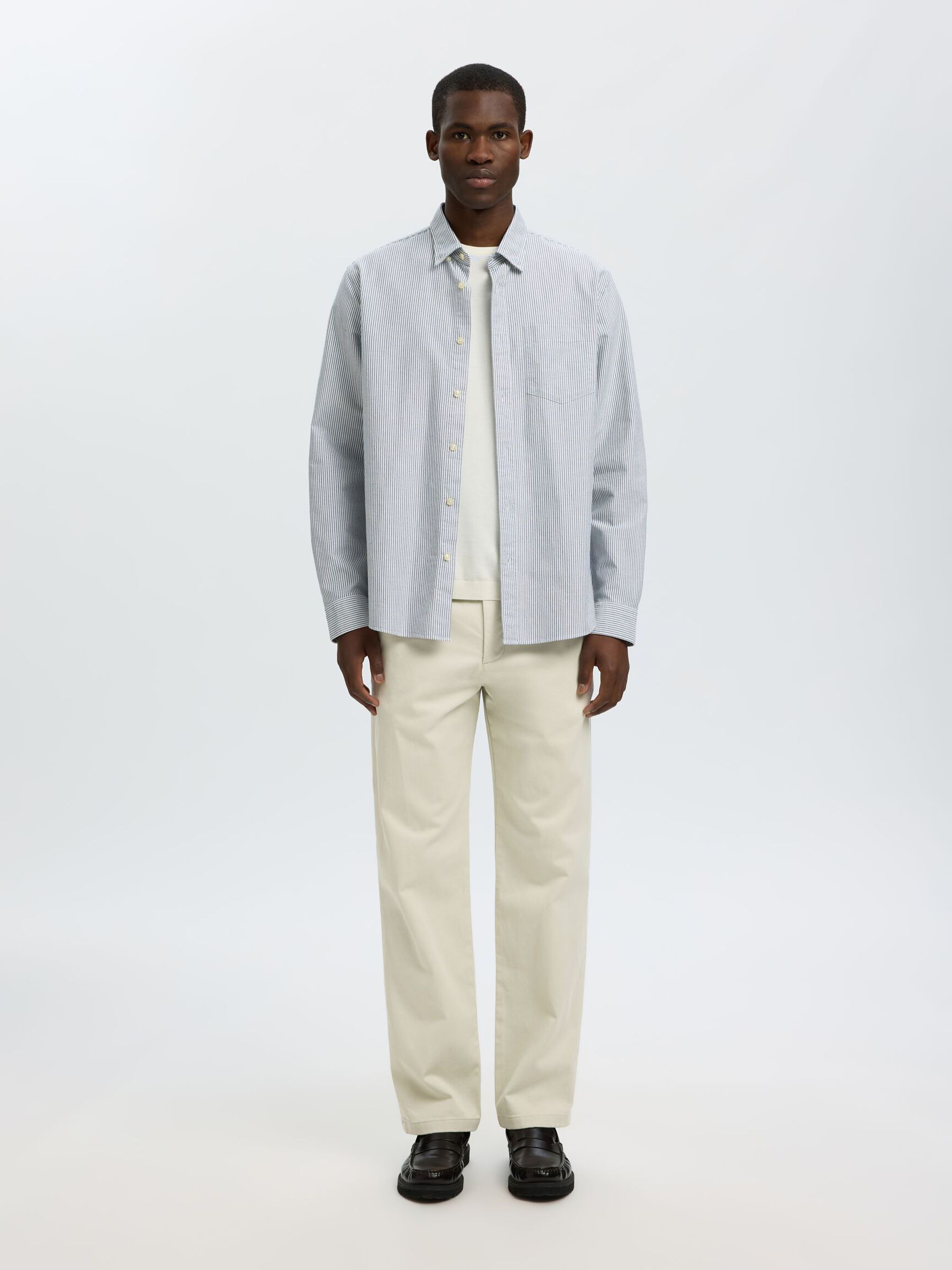 COUPE DROITE CHINOS, Silver Birch, highres