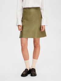 MINI LEREN ROK, Dusky Green, highres