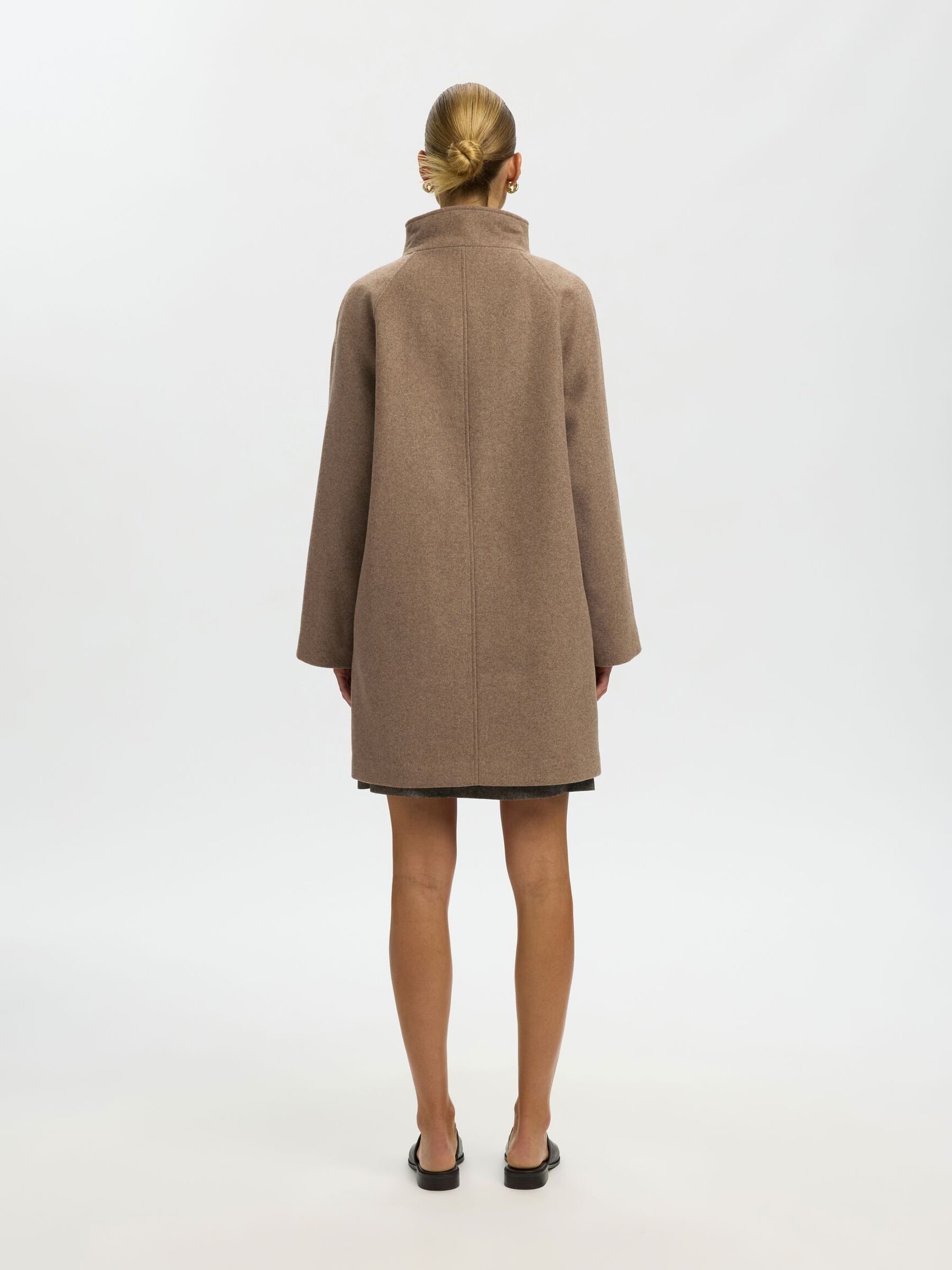 WOOL BLEND COAT, Fallen Rock, highres