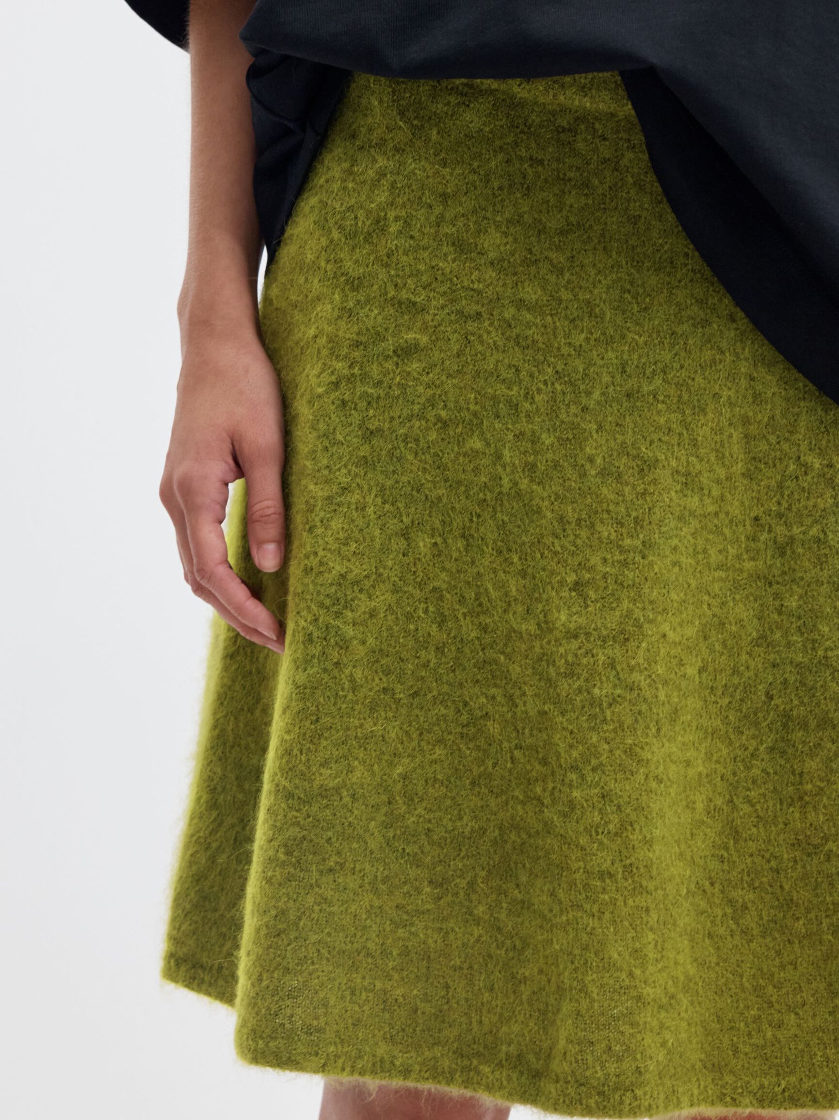 BRUSHED KNITTED SKIRT, Cardamom Seed, highres