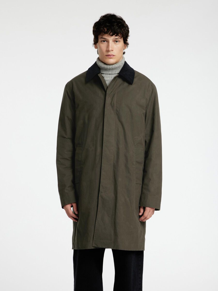 Selected WAXED COTTON COAT, Grape Leaf, highres - 16094042_GrapeLeaf_003.jpg