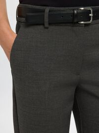 VISCOSE BLEND CROPPED TAPERED TROUSERS, Dark Grey Melange, highres