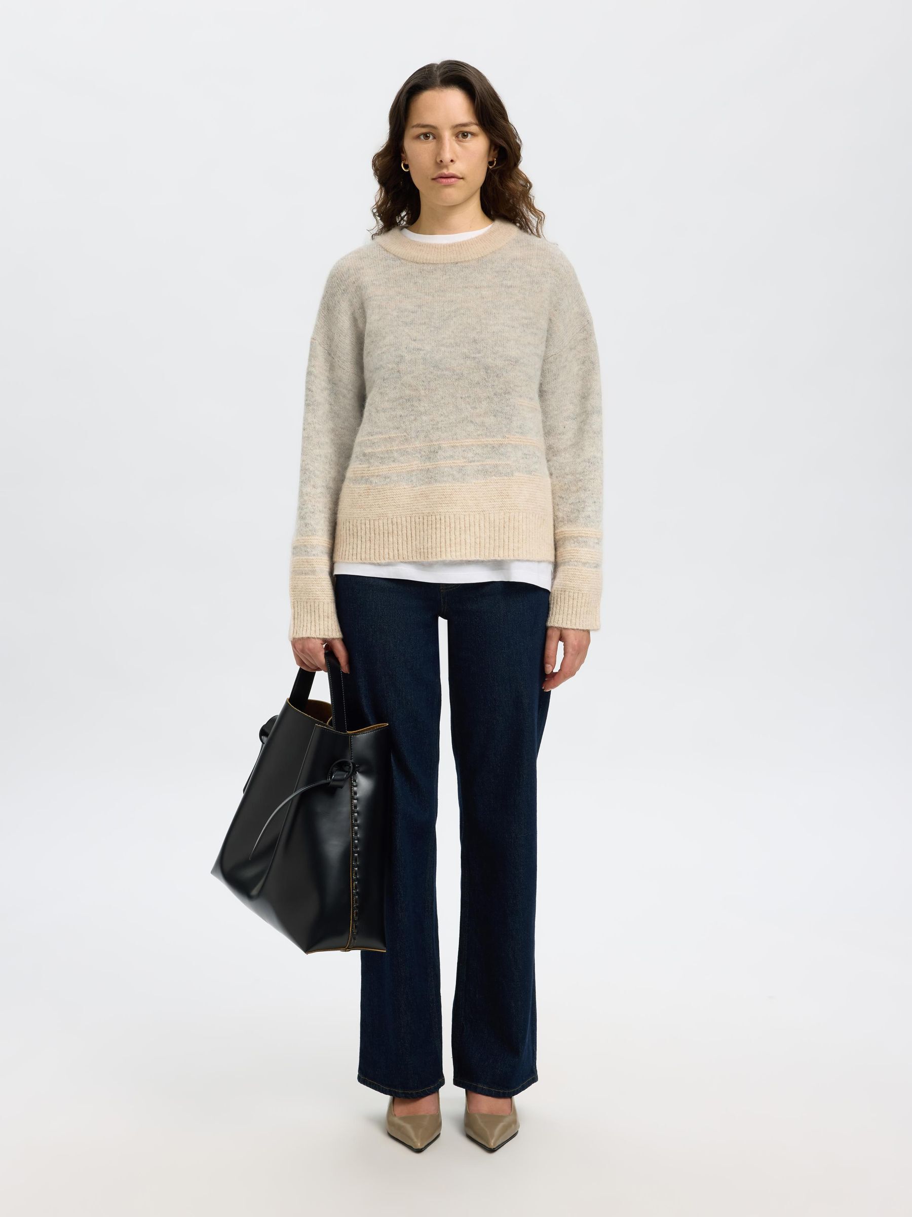 WOLLMIX PULLOVER, Light Grey Melange, highres