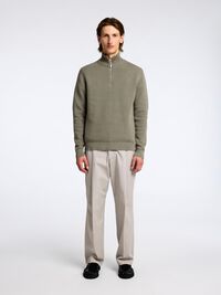 HALF-ZIP PULLOVER, Vetiver, highres