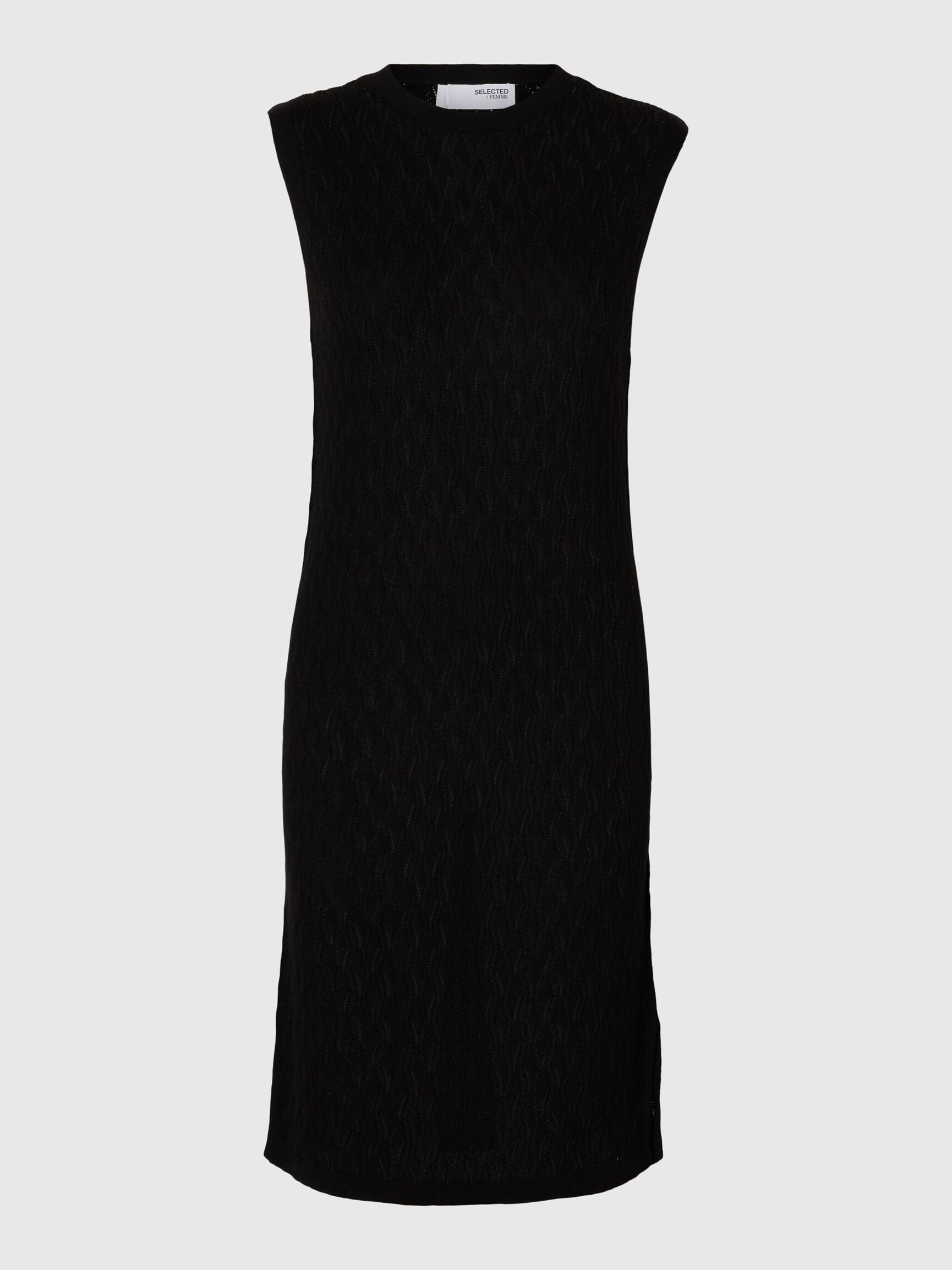 KNITTED  MIDI DRESS, Black, highres