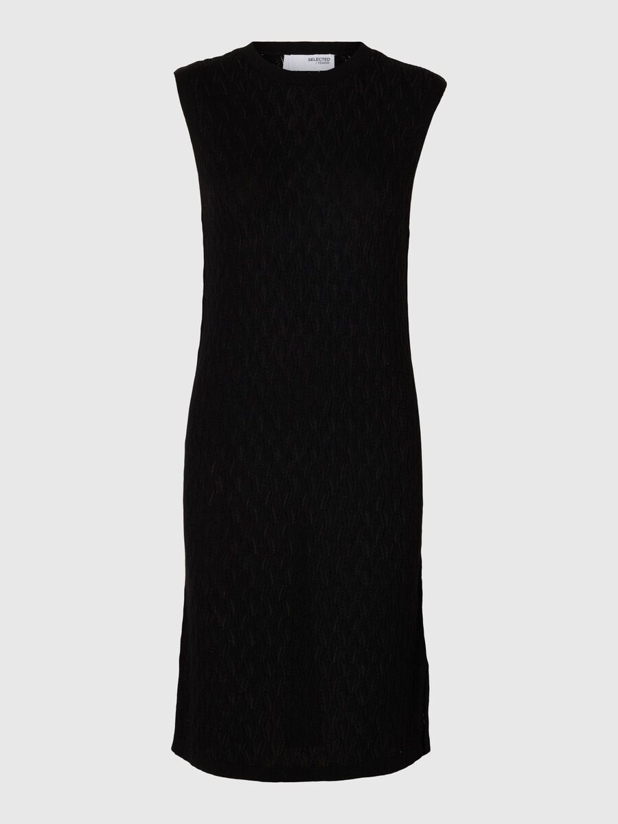 Selected PRENDA DE PUNTO VESTIDO MIDI, Black, highres - 16096824_Black_001.jpg