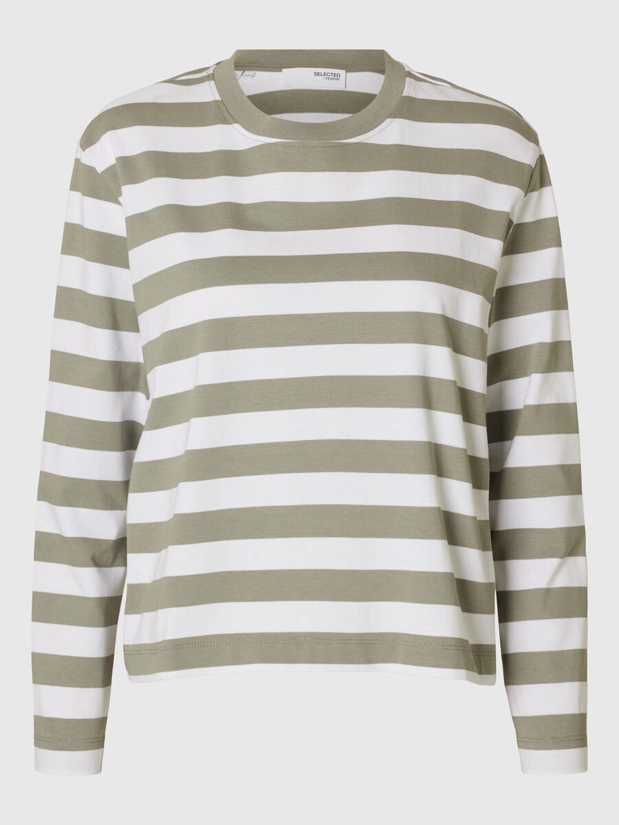 Selected STRIPED LONG-SLEEVED T-SHIRT, Vetiver, highres - 16092525_Vetiver_1079712_001.jpg