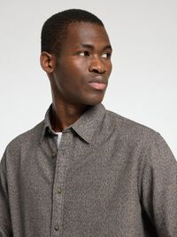 LONG SLEEVED FLANNEL SHIRT, Chocolate Torte, highres