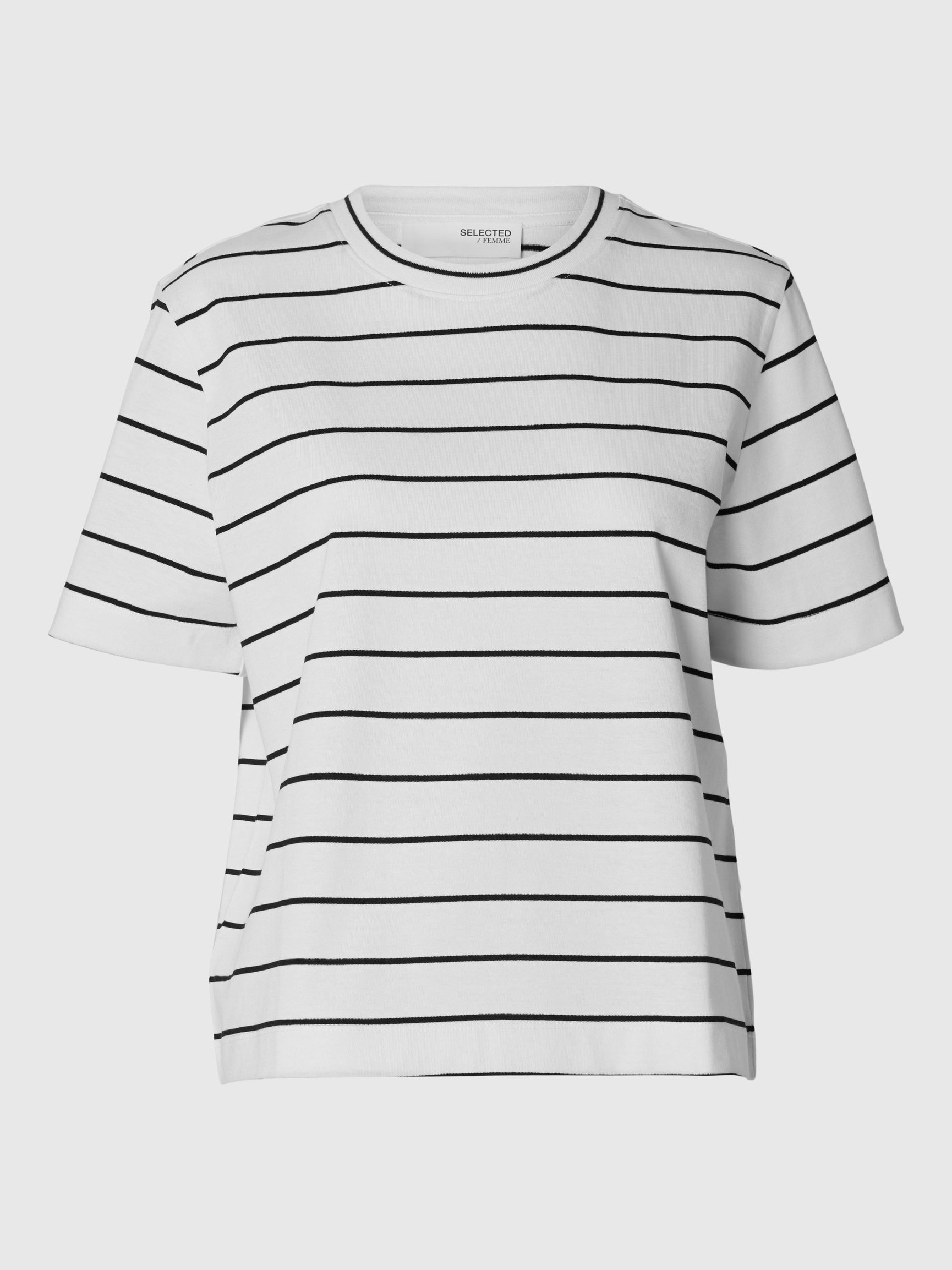 GESTREIFTES BOXY FIT T-SHIRT, Bright White, highres