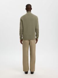 KORT LYNLÅS STRIKTRØJE, Vetiver, highres