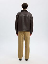 SHEARLING LÆDERJAKKE, Demitasse, highres