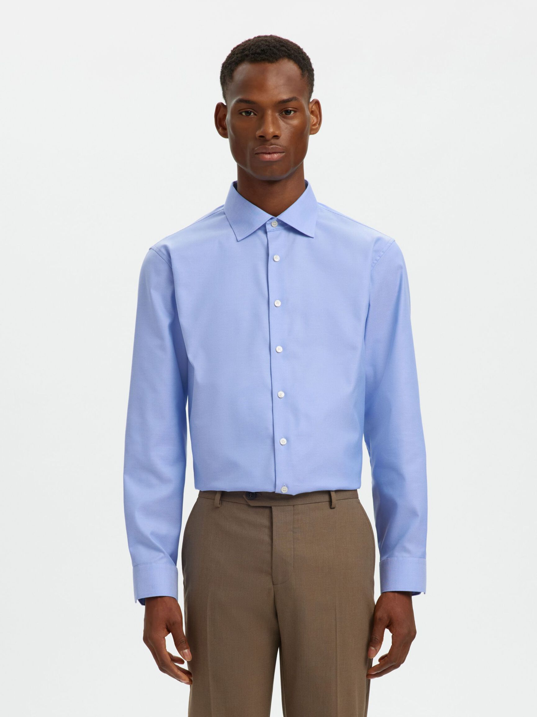 CAMICIA SLIM FIT, Light Blue, highres