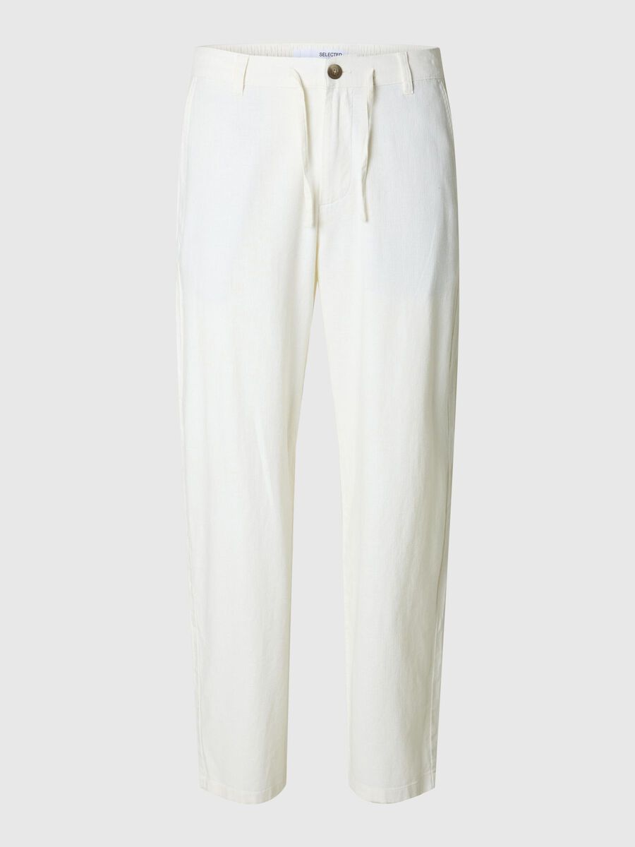 Selected 220 LOOSE FIT LINEN-BLEND TROUSERS, Cloud Dancer, highres - 16097808_CloudDancer_001.jpg