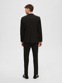 COUPE SLIM EN VISCOSE MÉLANGÉE BLAZER, Black, highres