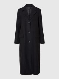WOLMIX KRIJTSTREEP LANGE JAS, Black, highres