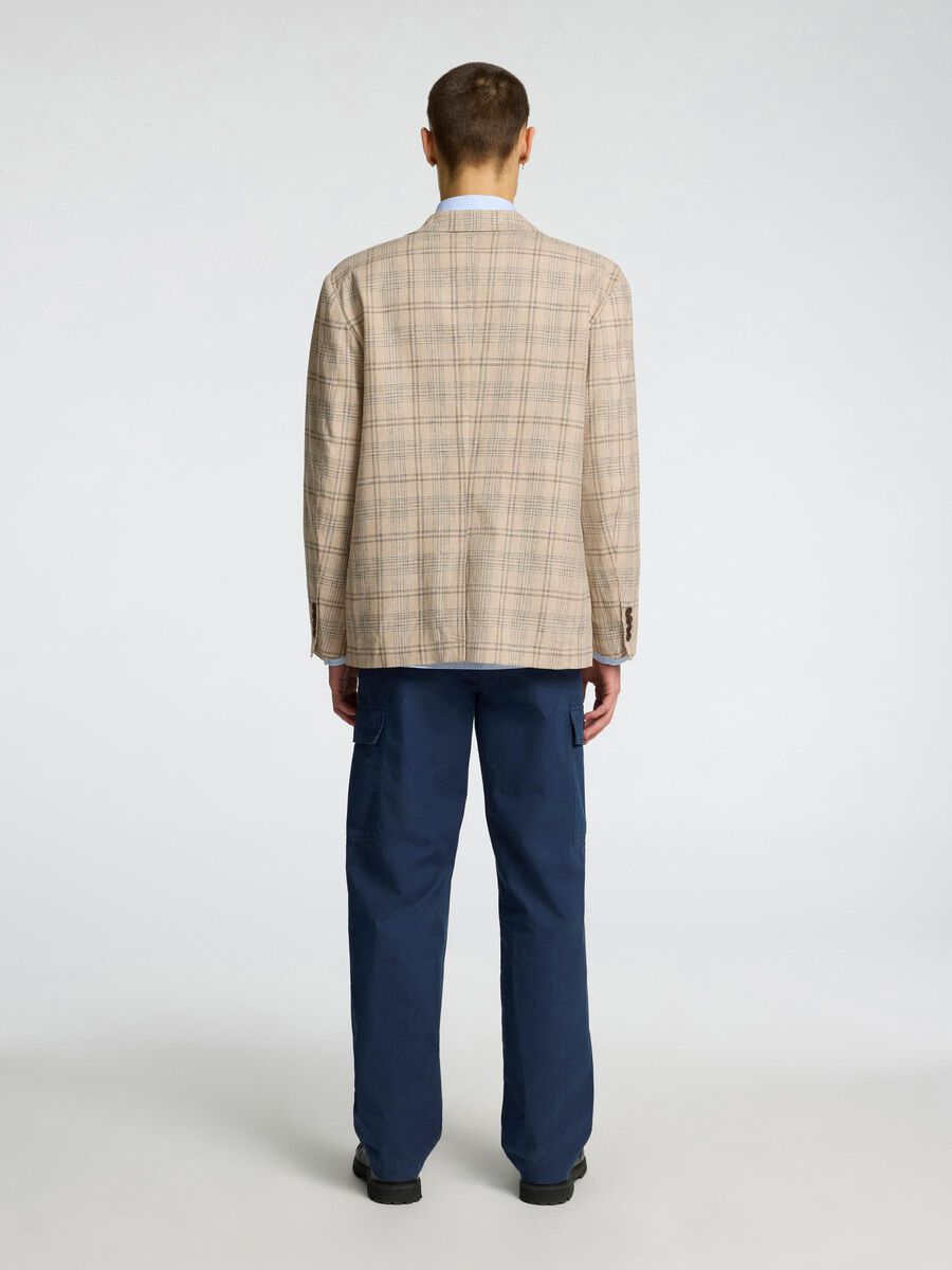 Selected LIN MÉLANGÉ BLAZER À SIMPLE BOUTONNAGE, Sand, highres - 16099127_Sand_1216265_004.jpg