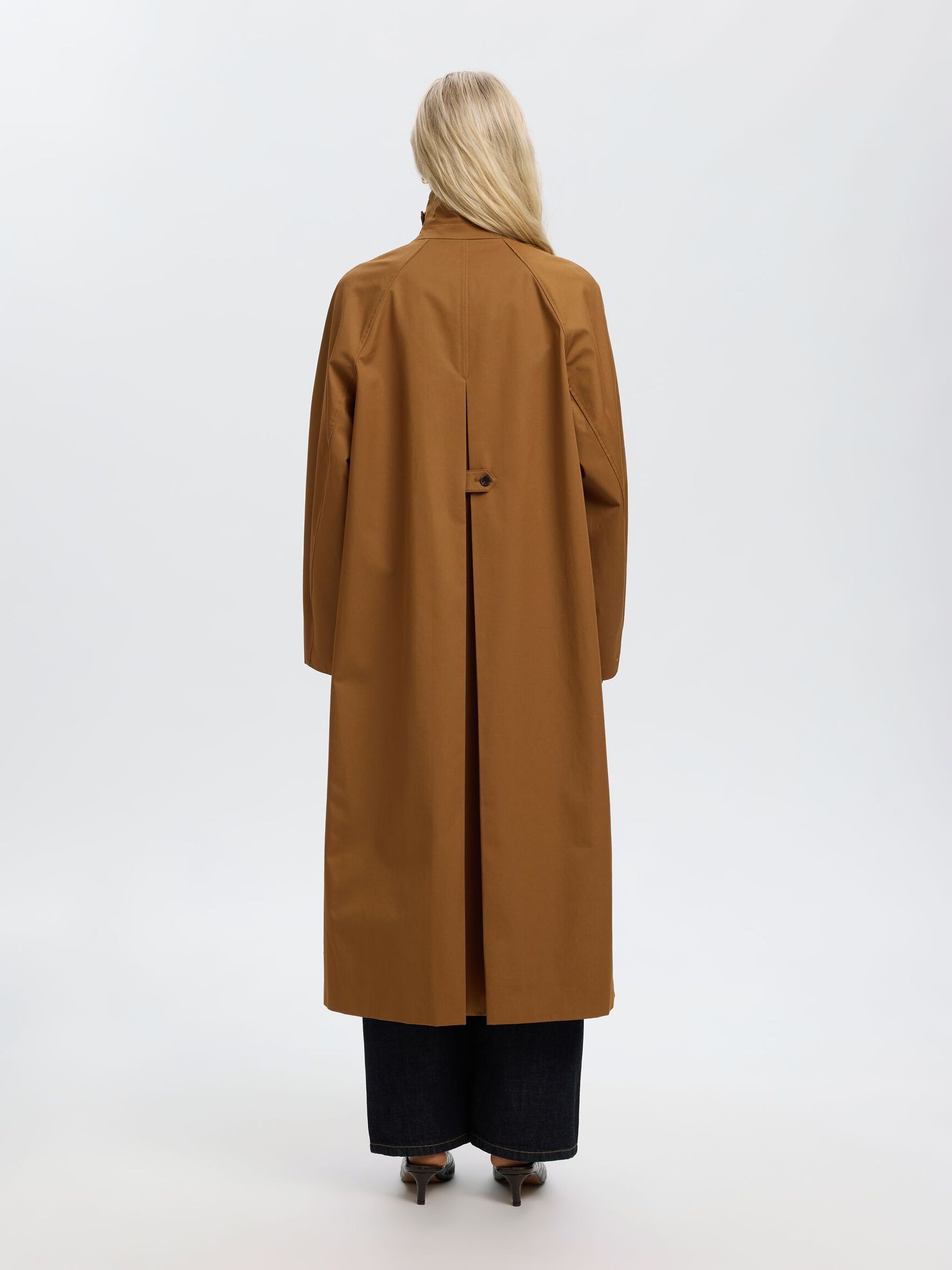 COTTON LONG COAT, Toffee, highres