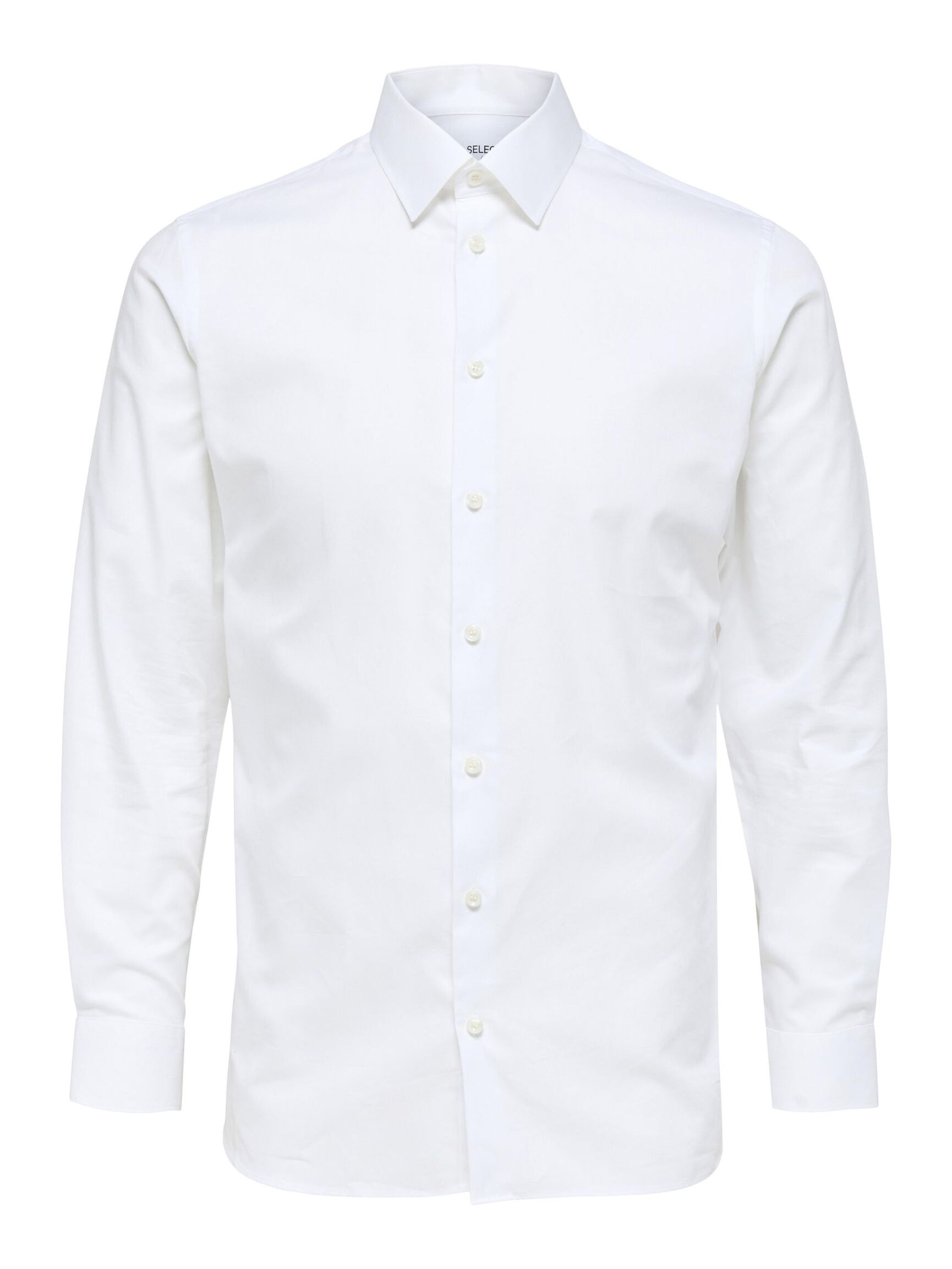 LONG-SLEEVED SLIM FIT SHIRT, Bright White, highres