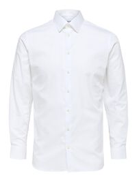 LONG-SLEEVED SLIM FIT SHIRT, Bright White, highres
