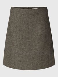 WOOL BLEND MINI SKIRT, Brownie, highres