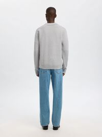 STRUCTURED COTTON POLO SHIRT, Light Grey Melange, highres