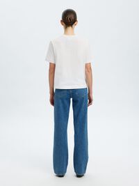 EMBROIDERED CREWNECK T-SHIRT, Bright White, highres