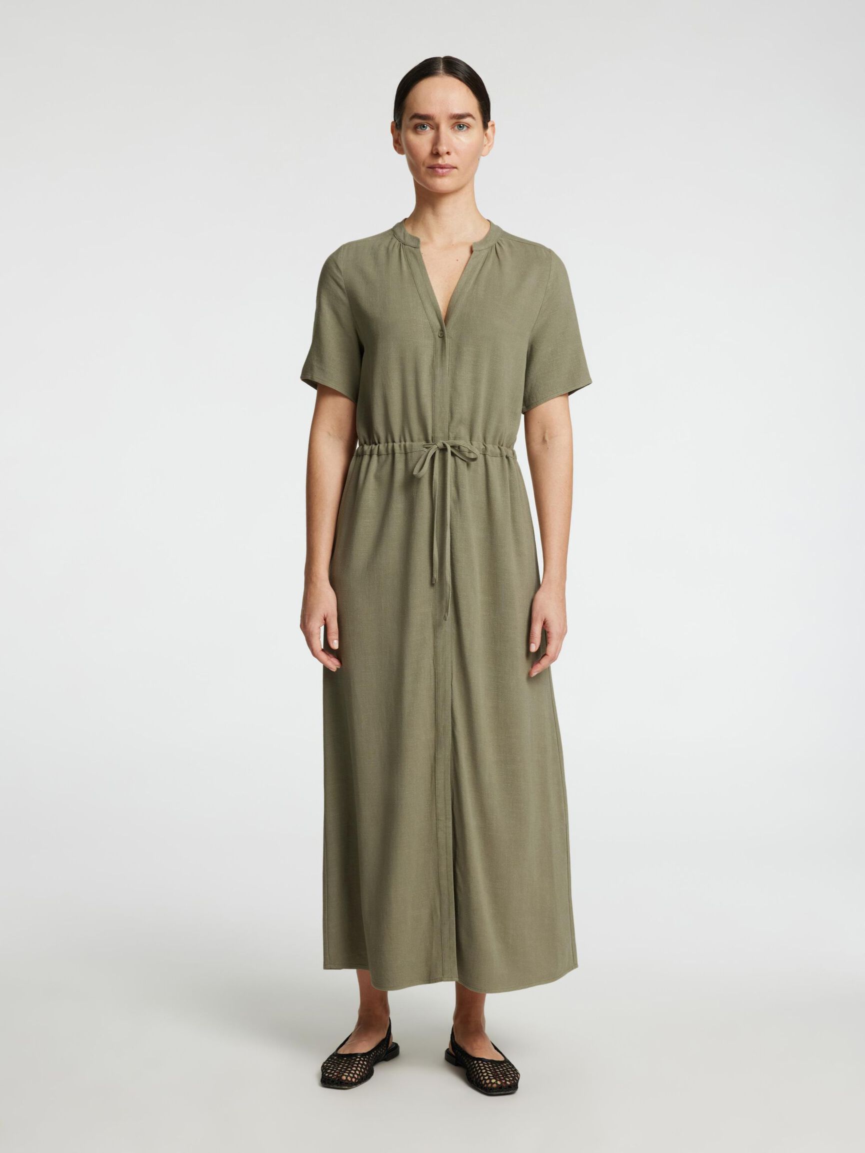 KURZARM BLUSENKLEID, Vetiver, highres