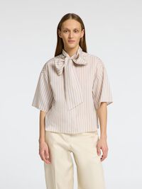 CUELLO DE LAZO CAMISA DE MANGA CORTA, Birch, highres