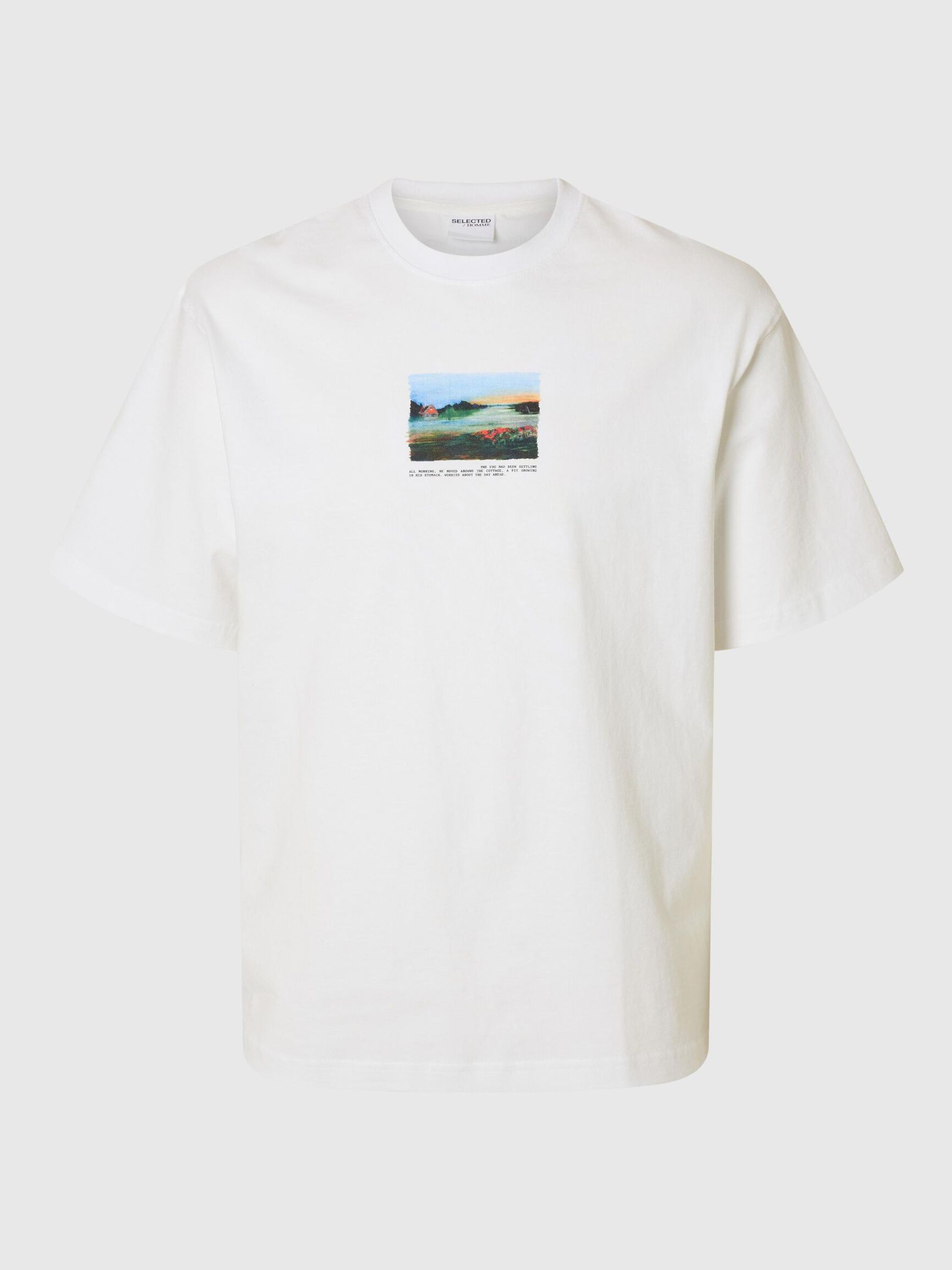 PRINTED CREWNECK T-SHIRT, Bright White, highres