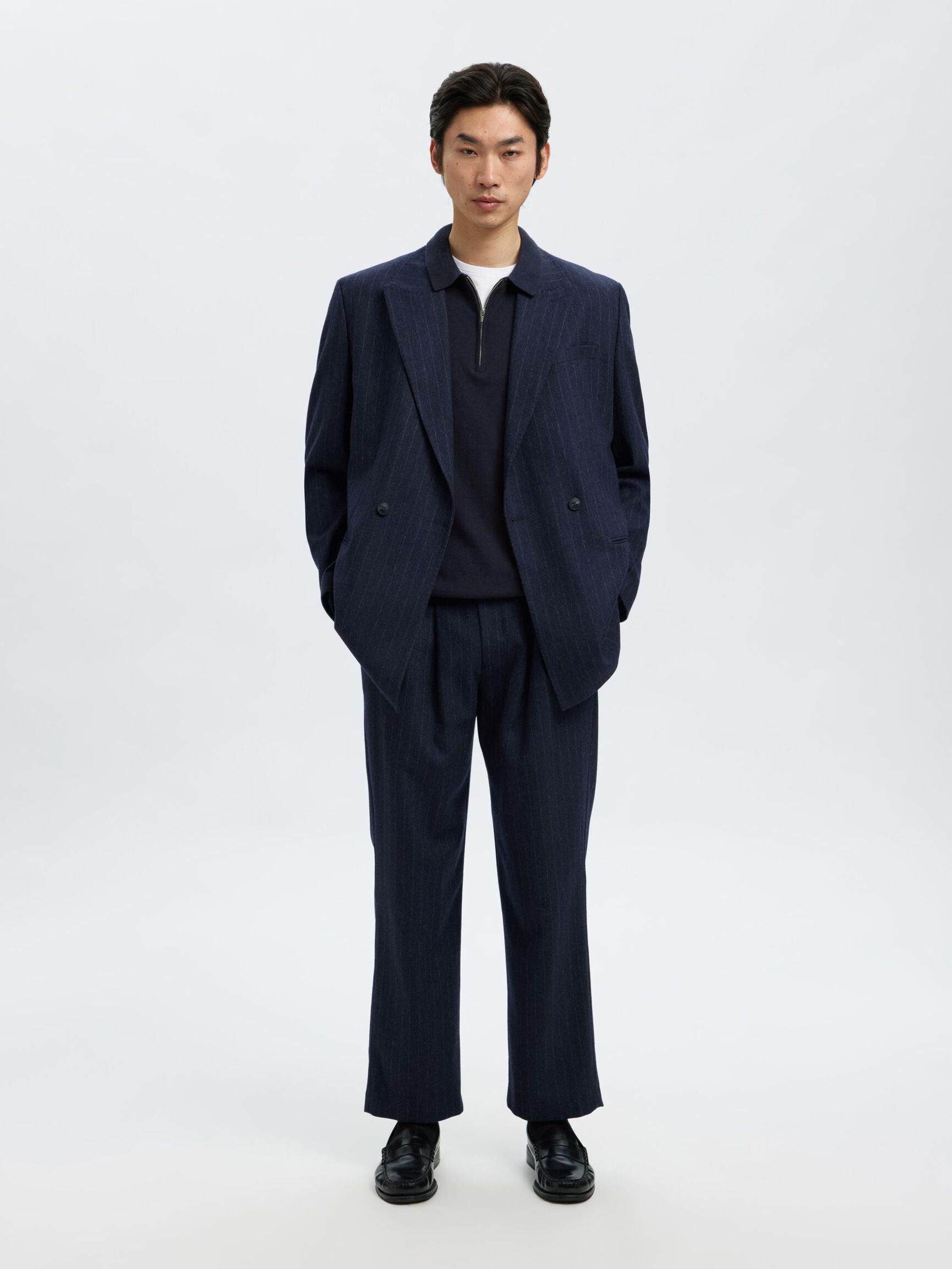 STRICK LANGARM-POLOSHIRT, Navy Blazer, highres