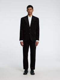 RELAXED FIT CORD BLAZER, Black, highres
