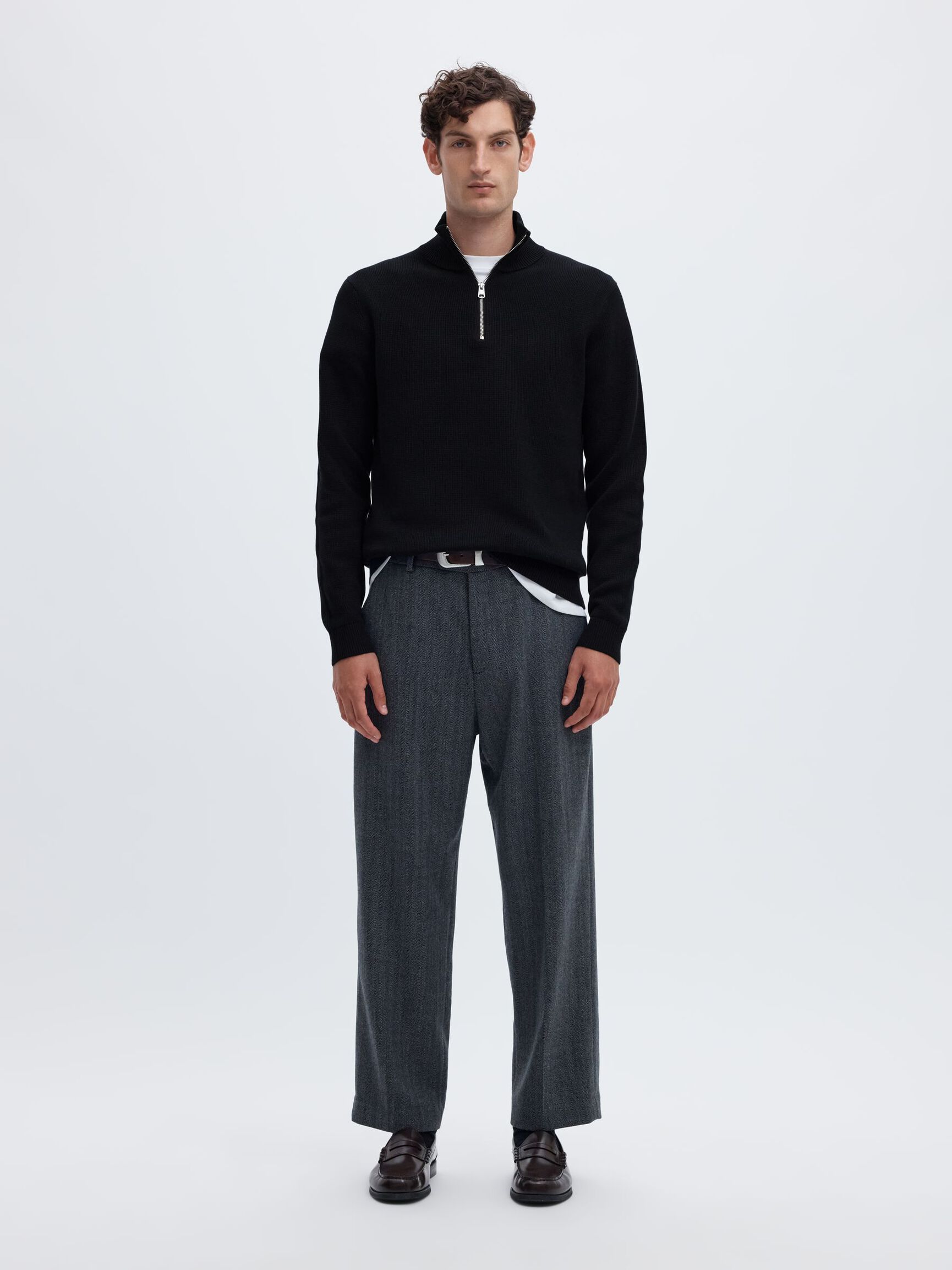 HALF-ZIP JUMPER, Anthracite, highres