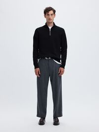 HALF-ZIP JUMPER, Anthracite, highres