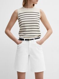 DENIM BERMUDA SHORTS, Snow White, highres