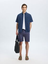 LOOSE FIT LINEN-BLEND SHORTS, Oceana, highres